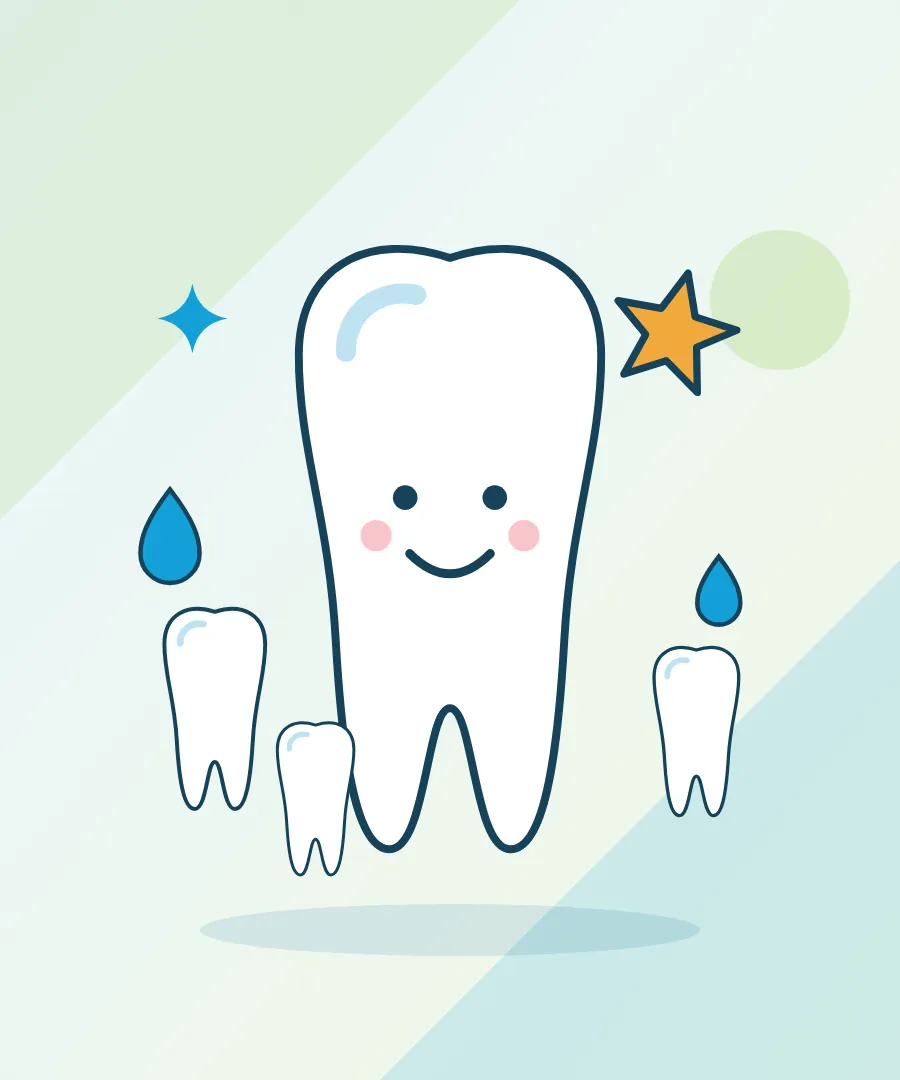 Illustration of a tooth with fluoride drops for fluoride treatment at Sai Multi Speciality Dental Clinic, Baner