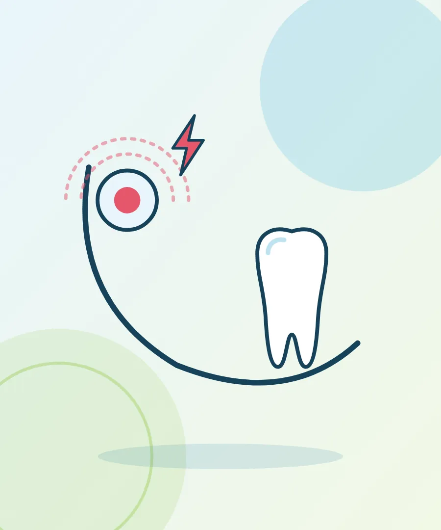 Illustration of a jaw joint with pain lines for jaw pain at Sai Multi Speciality Dental Clinic, Baner