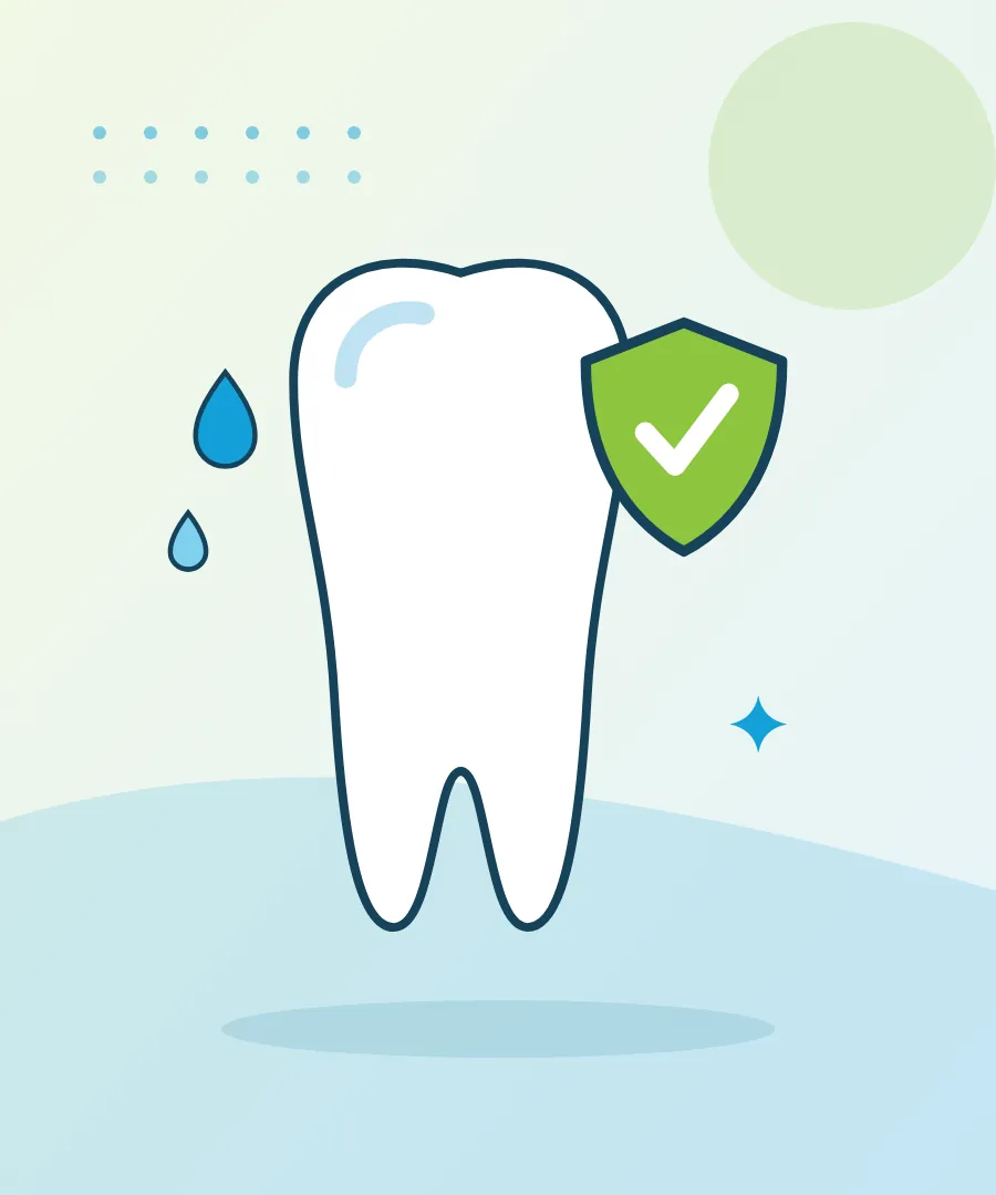 Illustration of a tooth protected by a shield for pit and fissure sealants at Sai Multi Speciality Dental Clinic, Baner