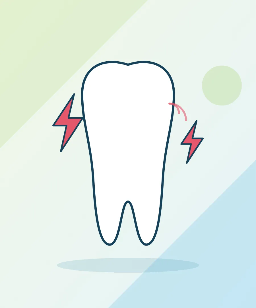 Illustration of a tooth with pain bolts for tooth pain at Sai Multi Speciality Dental Clinic, Baner